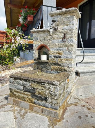 Fontana da giardino in pietra decorativa